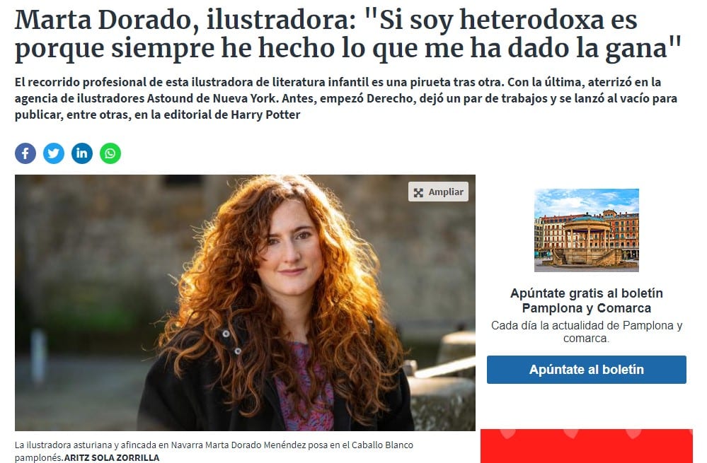La exalumna Marta Dorado una trayectoria profesional impecable como ilustradora, aterriza en la agencia de ilustradores Astound de Nueva York.