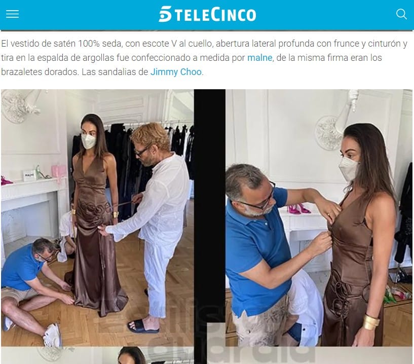 El diseño que lució Lara en la final de Supervivientes fue diseñado por la firma MALNE donde trabaja el exalumno Mikel Manzano.