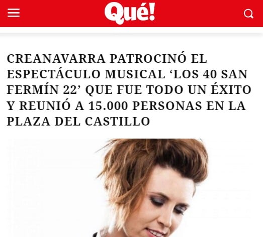 Creanavarra patrocinó el espectáculo musical ‘Los 40 San Fermín’ que fue todo un éxito y reunió a 15.000 personas en la Plaza del Castillo.