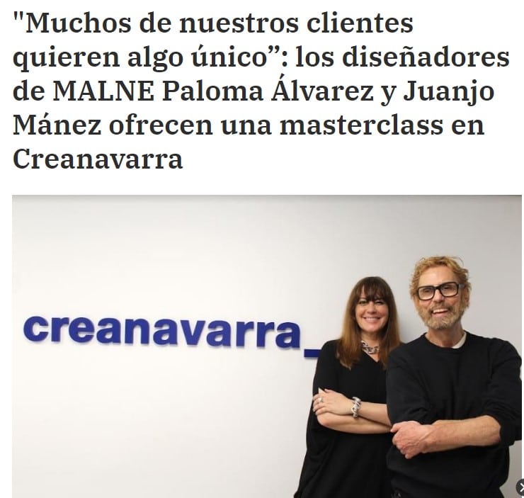 La prestigiosa firma de moda MALNE visita Creanavarra e imparte una masterclass a su alumnado.