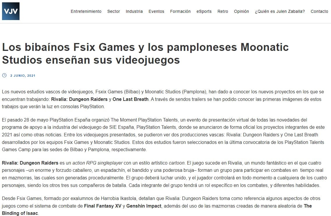 Presentación del videojuego desarrollado por ‘Moonatic Studio’ compuesto por siete alumnos de Creanavarra