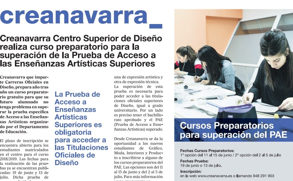 Creanavarra realiza curso preparatorio para la superación de la Prueba de Acceso a Enseñanzas Artísticas Superiores