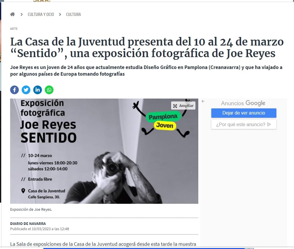 CASA JUVENTUD EXPOSICIÓN JOE REYES