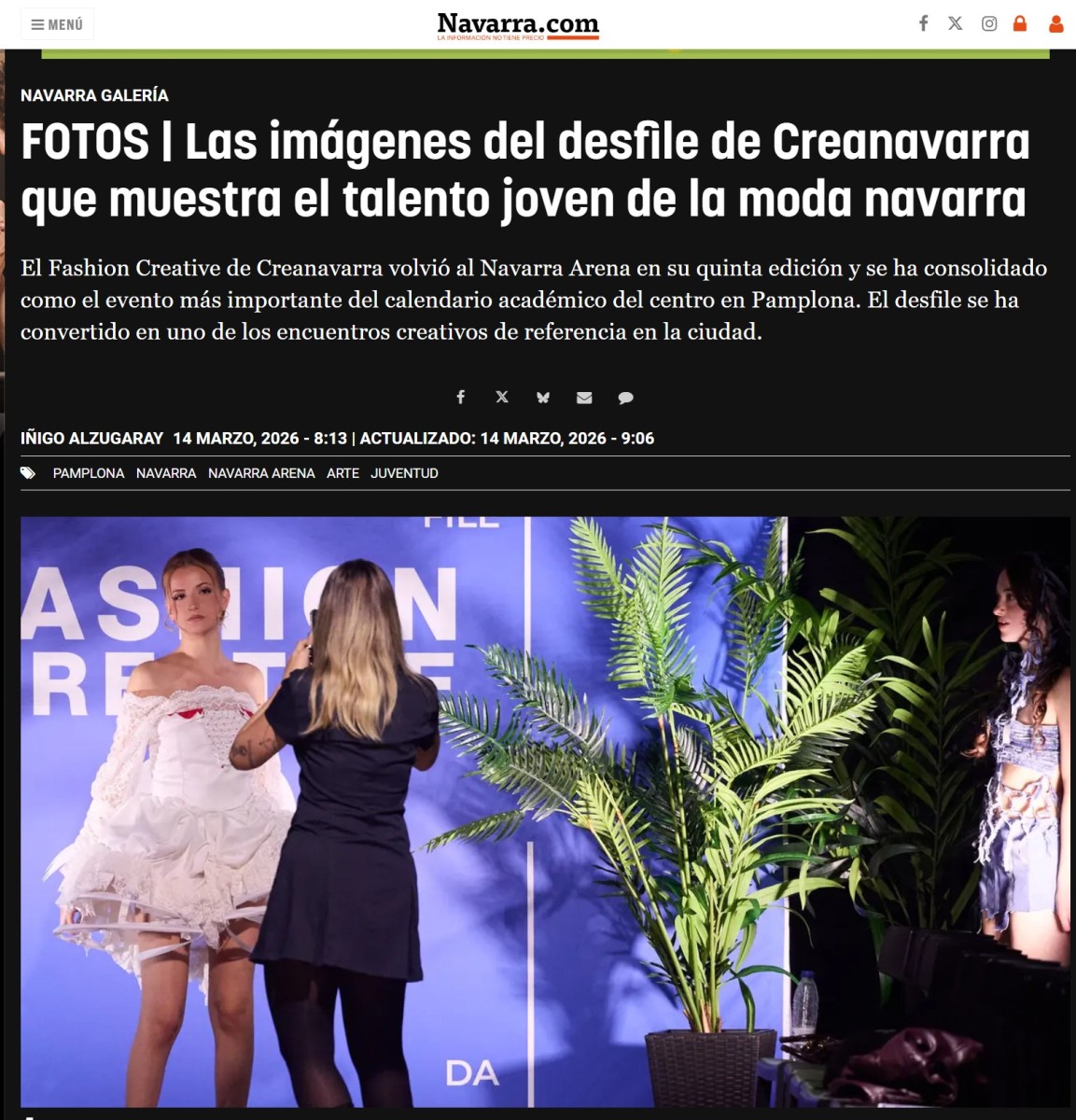Las imágenes del desfile de Creanavarra que muestra el talento joven de la moda navarra
