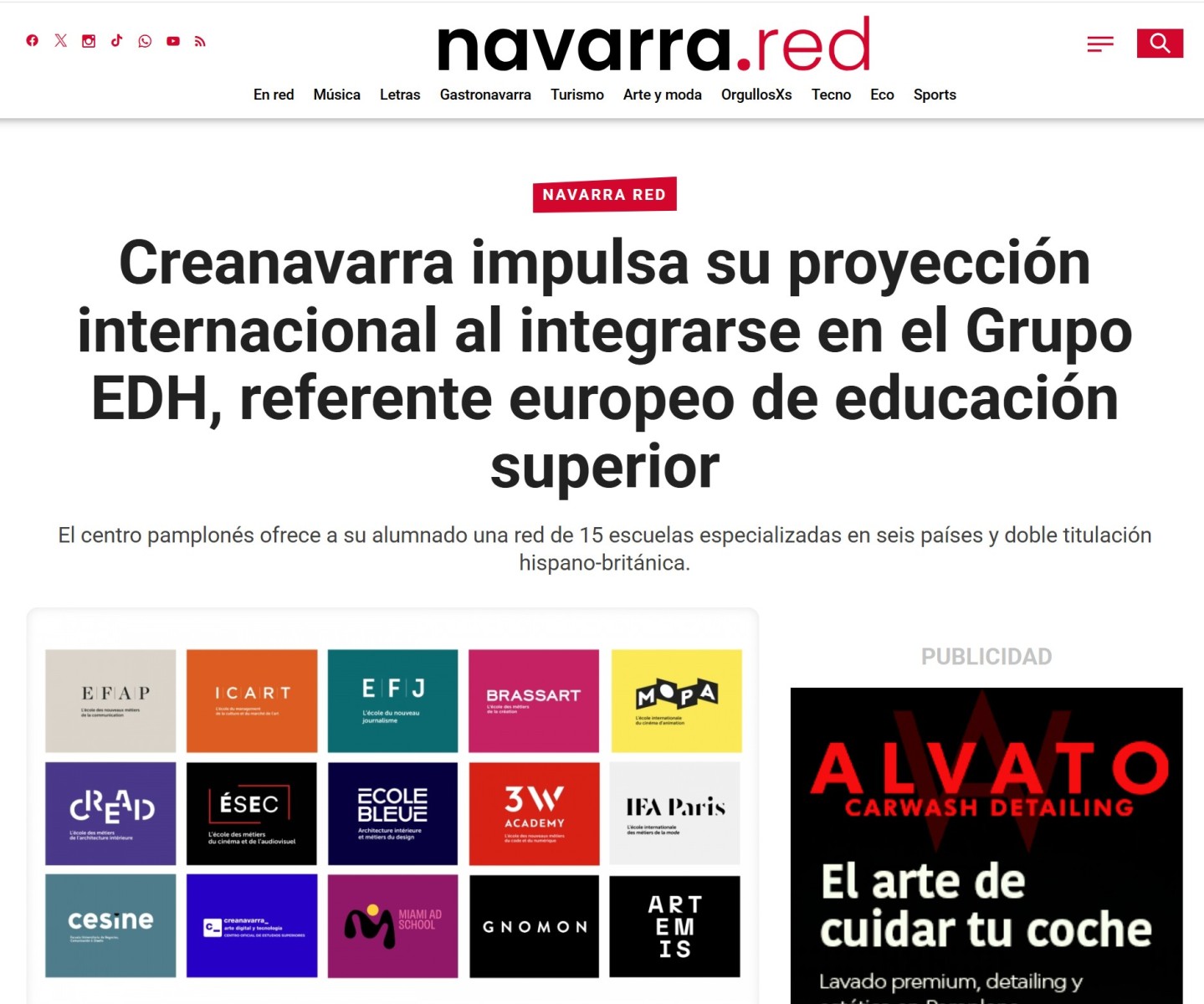 Creanavarra impulsa su proyección internacional al integrarse en el Grupo EDH, referente europeo de educación superior